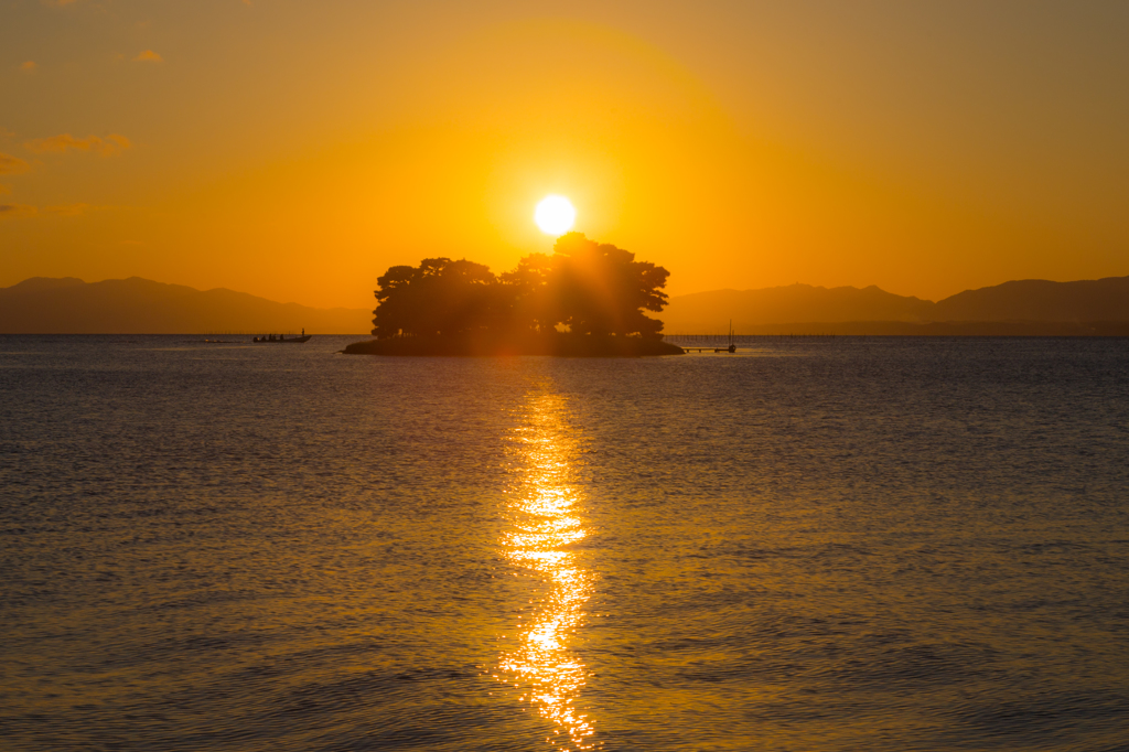 宍道湖　夕景