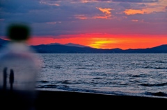 小樽ドリームビーチの夕暮れ