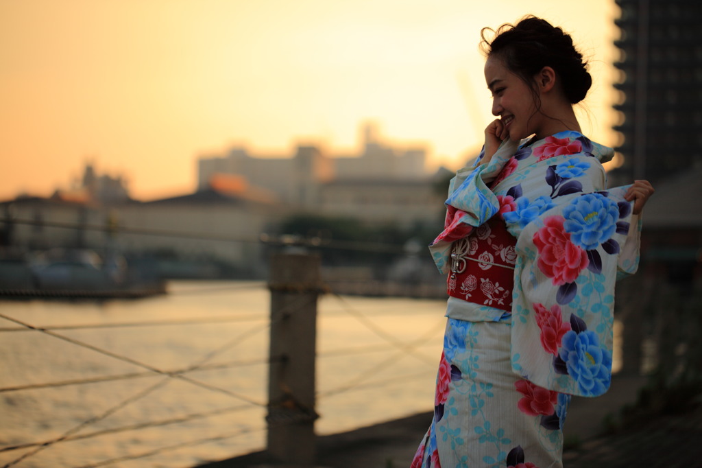 浴衣で夕涼み　3