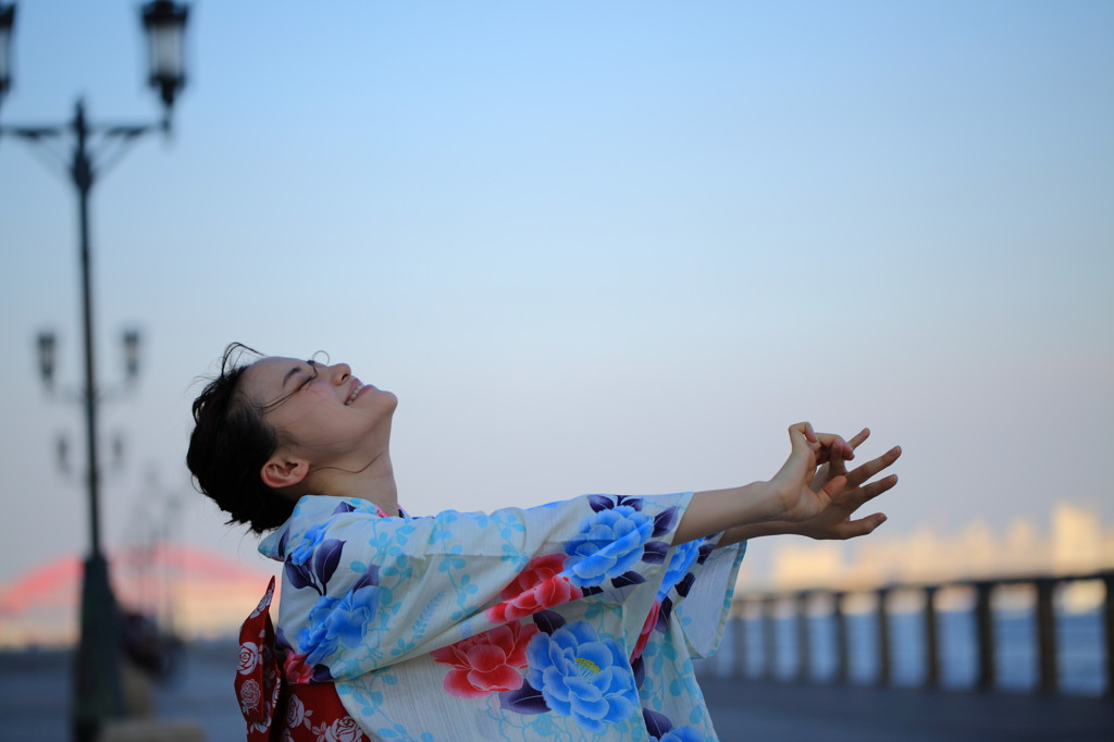 浴衣で夕涼み　4
