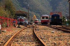 レトロな鉄道風景：柵原公園