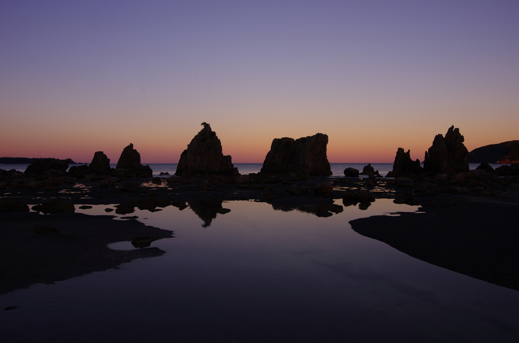 橋杭岩の夕暮れ