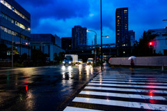 雨天の交差点