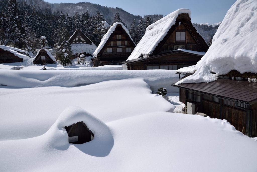 豪雪地の晴れ顔