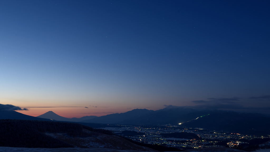 夜明けの富士