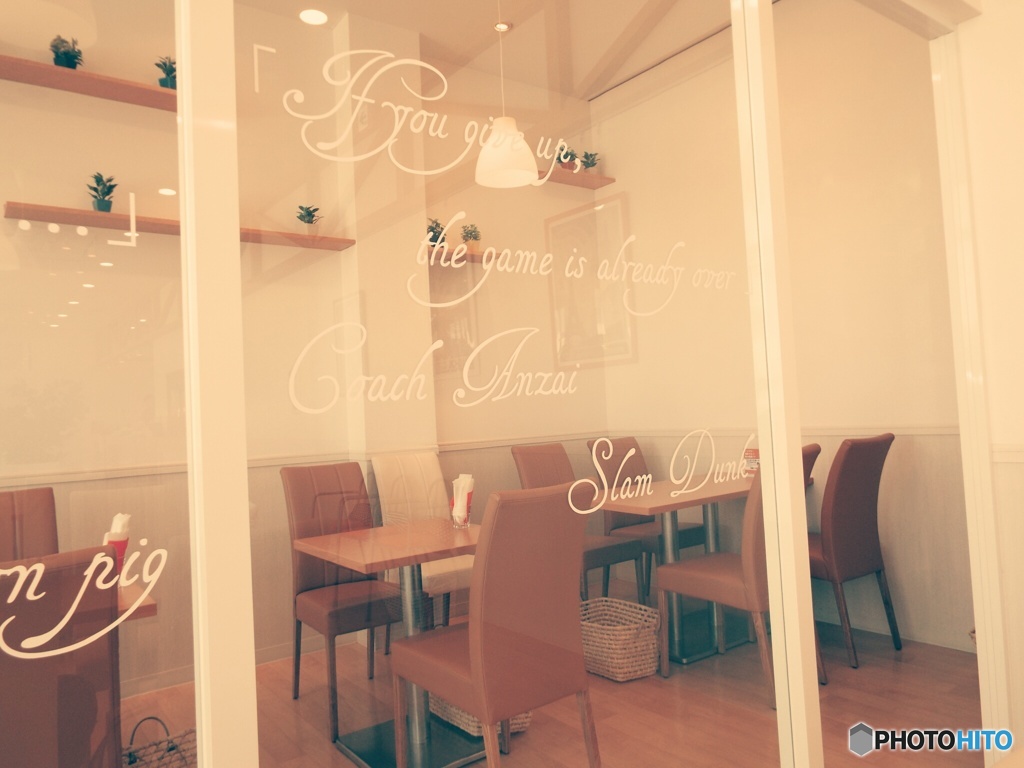 cafeで(-｡-)y-ﾟﾟﾟ