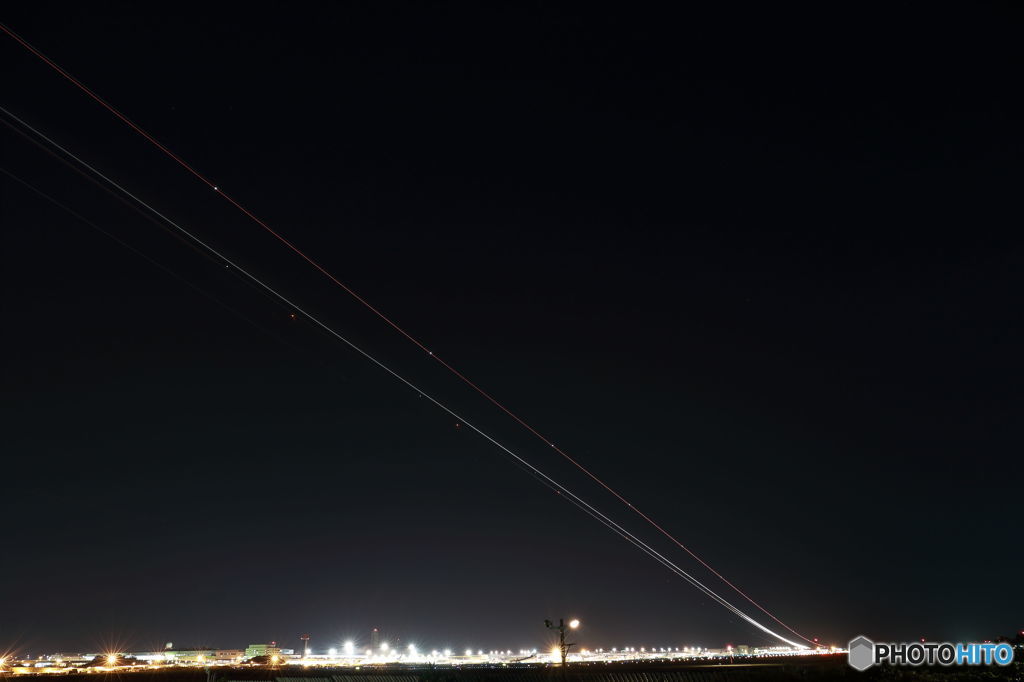 夜空の足あと