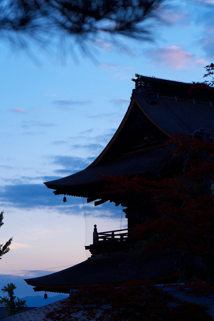 夕暮れの善光寺