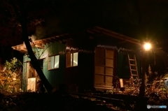 夜の山小屋から