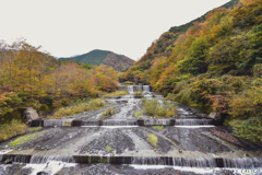 堰堤と紅葉