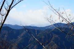 雪舞い落ちる赤石岳