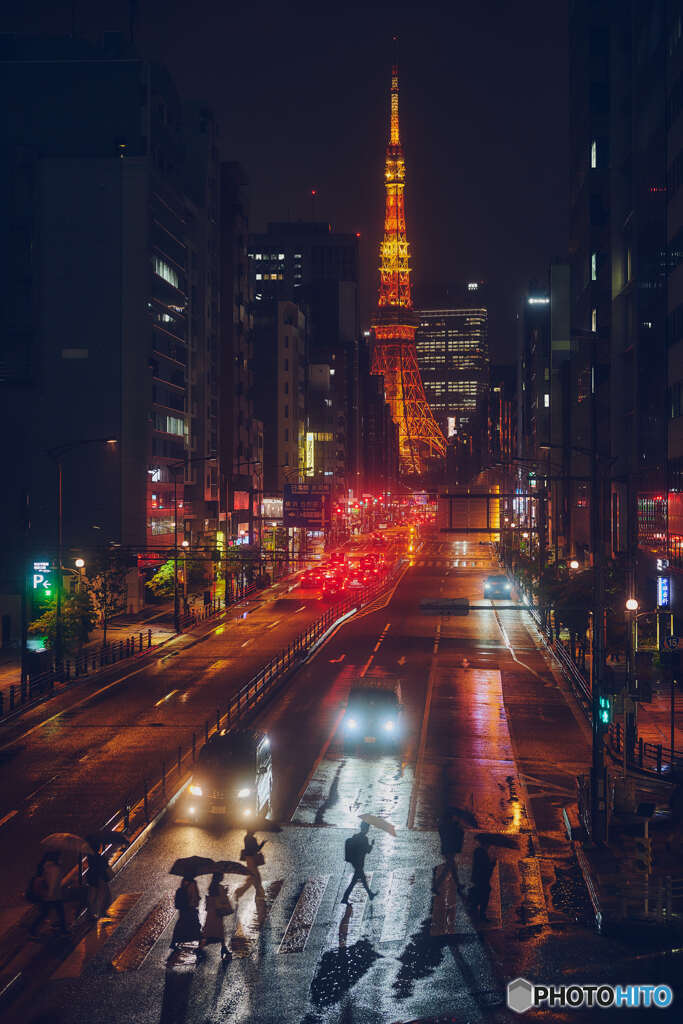 雨の東京