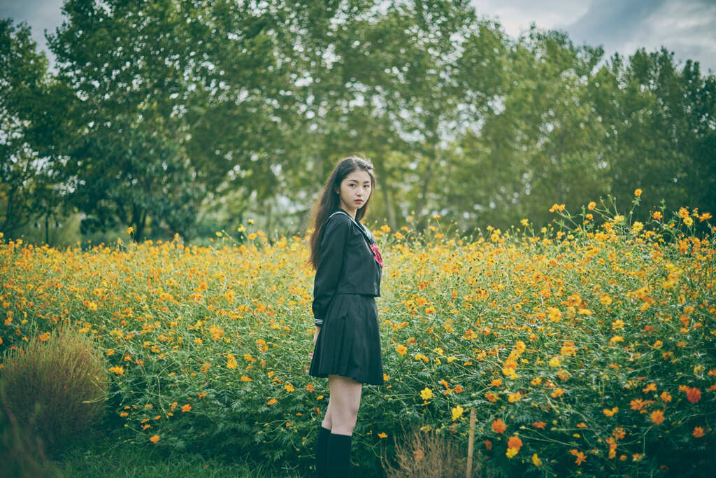 お花畑で