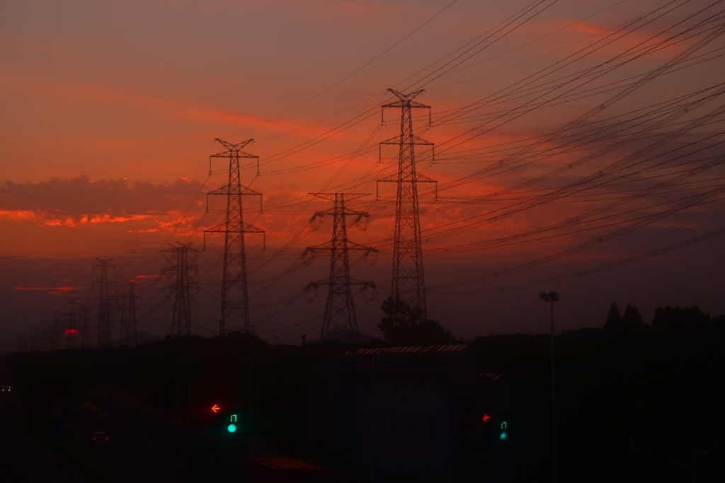 仕事帰りの夕暮れ