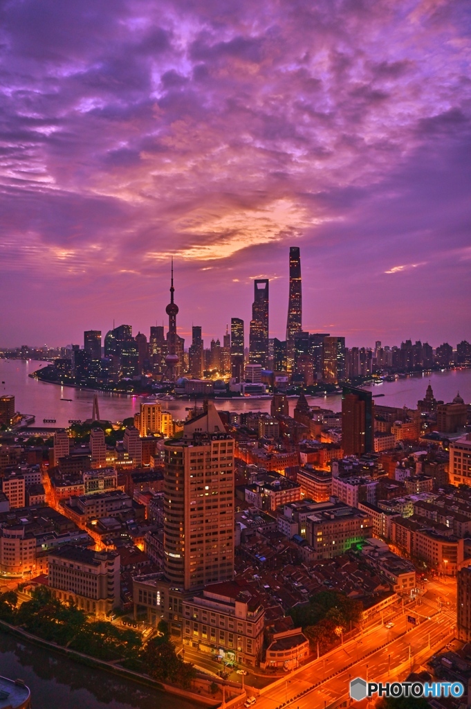 上海夜明け