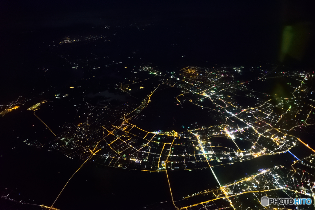 空からの夜景