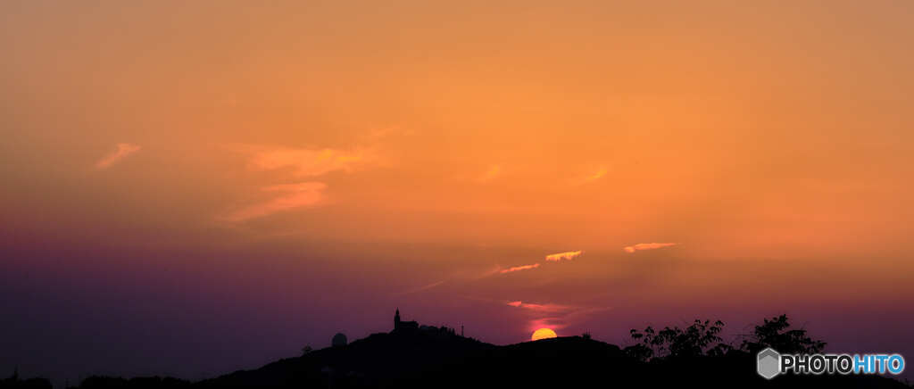 沈みゆく夕日