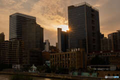 街の夕方