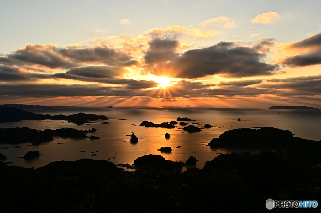 九十九島の夕日