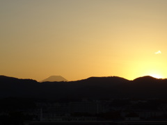 日没直後の富士