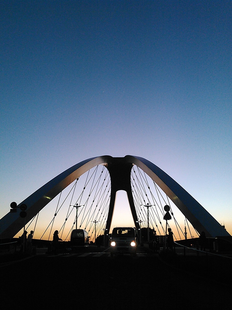 秋の夕暮れ、辰巳新橋＠新中川