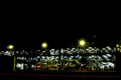 深夜の車両基地