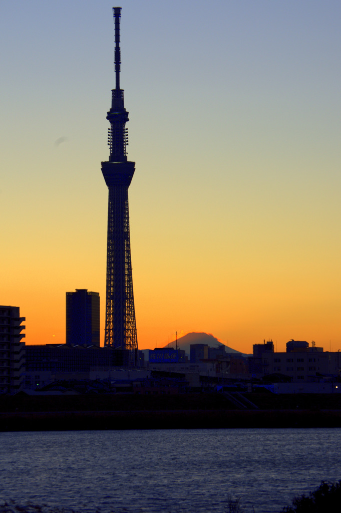 荒川の夕暮れ　３