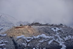 竹田城跡　スポットライトを浴びて