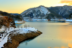 黒川ダム　雪景色