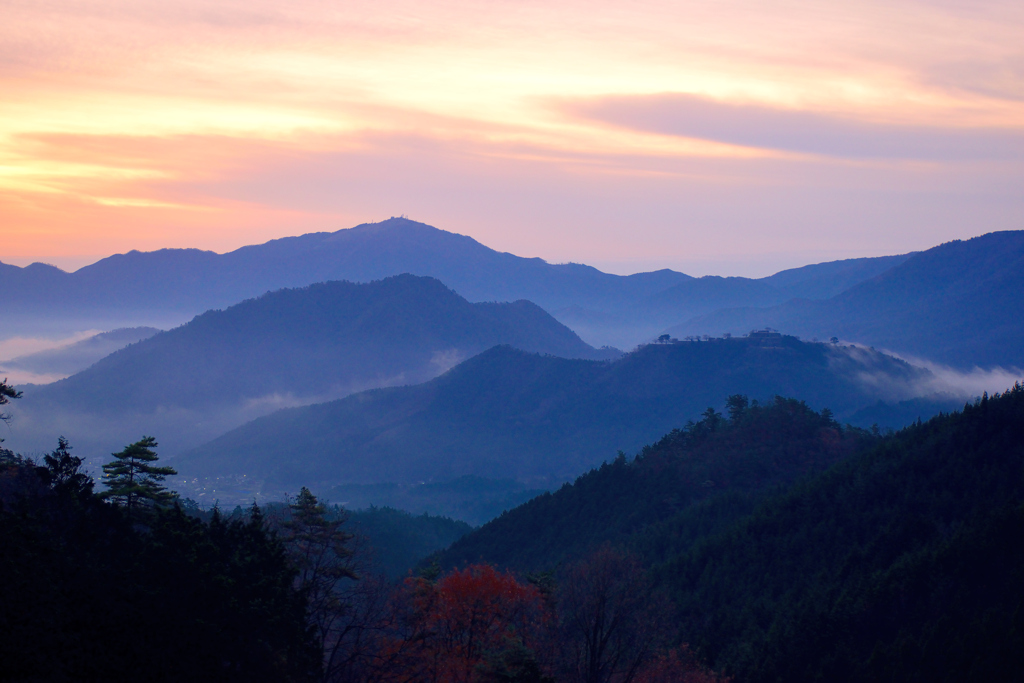 竹田城跡　日の出前　12月21日