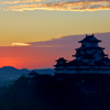 姫路城　日の出　残念