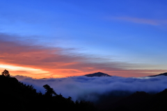 粟鹿山の朝焼け