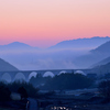 虎臥城大橋　朝焼け