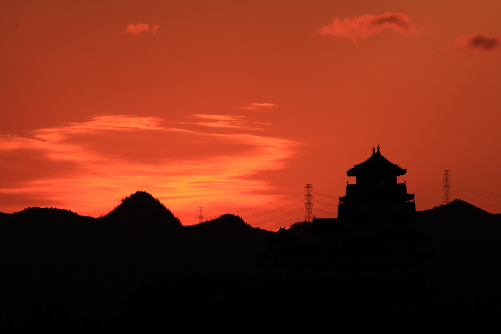 姫路城　日の出前