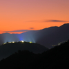 竹田城跡　ﾗｲﾄｱｯﾌﾟ　夜明け前