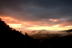 竹田城跡　朝焼け