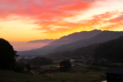 虎臥城大橋　朝焼け