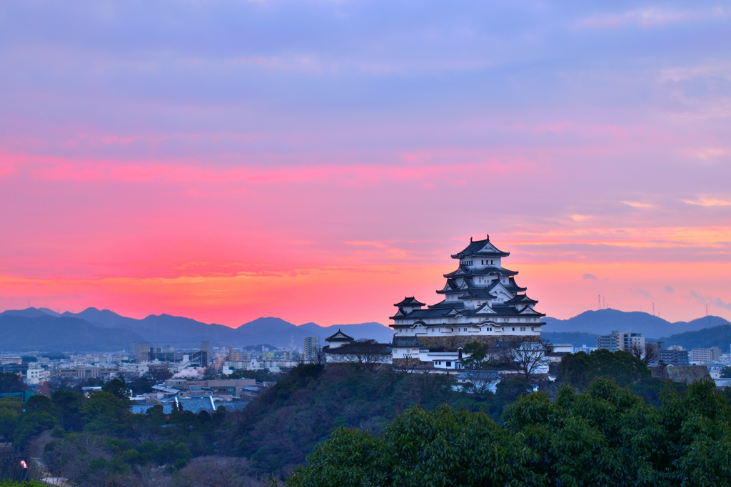 姫路城　日の出前