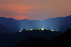 竹田城跡　月の出前