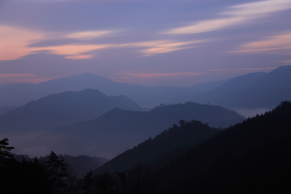 竹田城跡　日の出前　