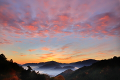 竹田城跡　朝焼け