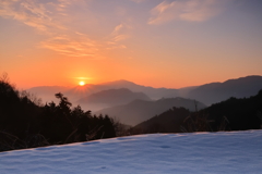 竹田城跡　日の出