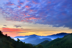 竹田城跡　朝焼け