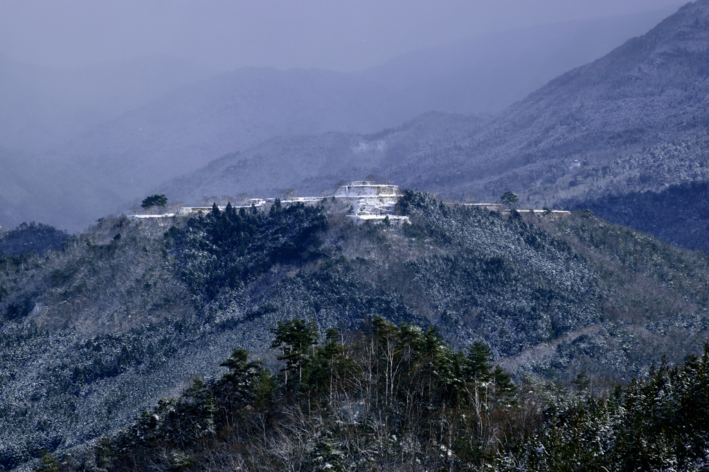 竹田城跡　雪化粧