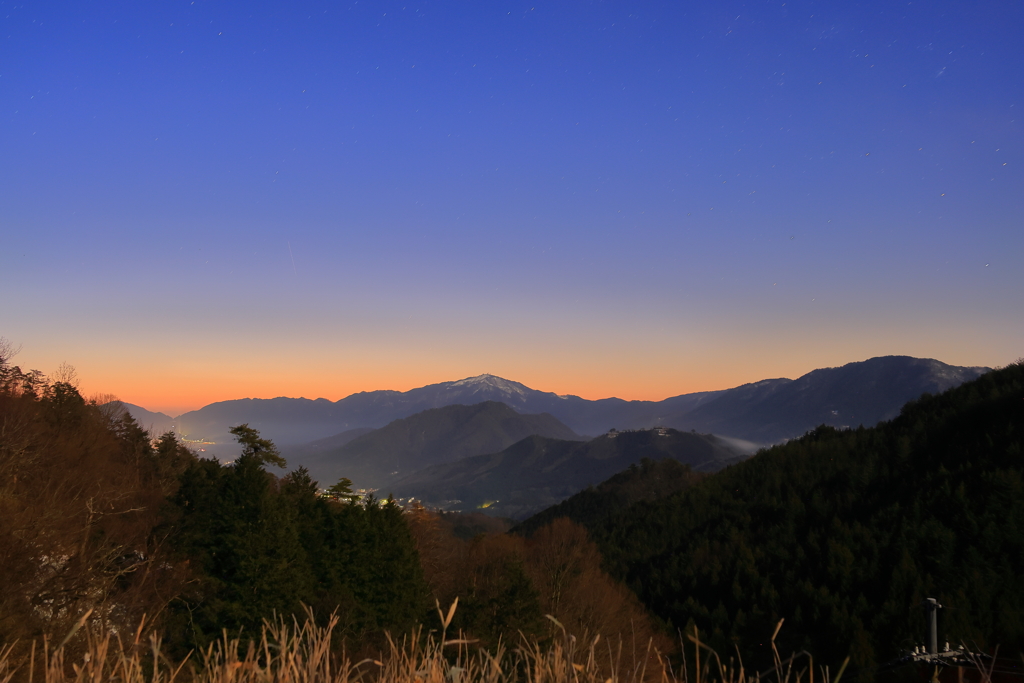 竹田城跡　夜明け前
