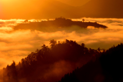 竹田城跡　日の出後