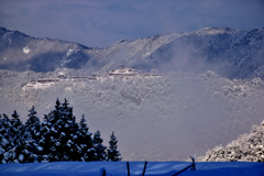 雪の竹田城跡