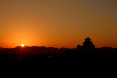 姫路城　日の出