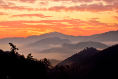 竹田城跡　朝焼け