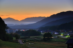 虎臥城大橋　朝焼け